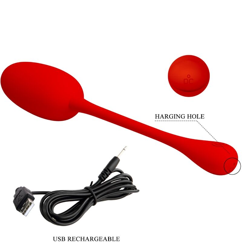 PRETTY LOVE - UOVO VIBRANTE RICARICABILE KNUCKER ROSSO – Uova vibranti – foto 8