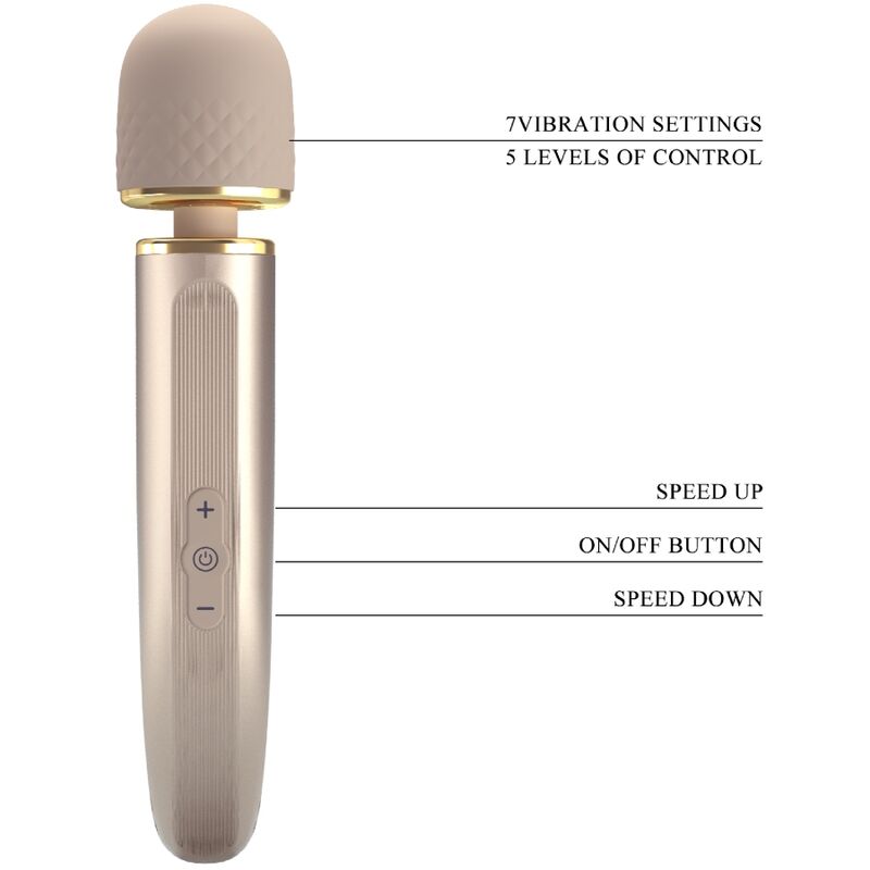 PRETTY LOVE - MASSAGGIATORE 7 MODALIT DI VIBRAZIONE CHAMPAGNE – Vibratore WAND – foto 8