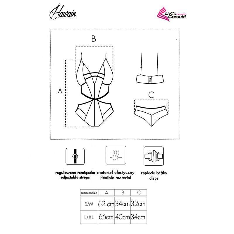 LIVCO CORSETTI FASHION - HAWAIN LC 90665 BODY NERO L/XL – Body – foto 4