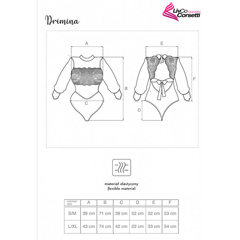 LIVCO CORSETTI FASHION - DRIMINA LC90690 BODY BLU NAVY L/XL – Body – foto 4