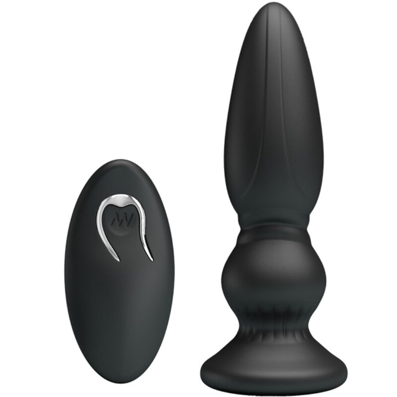 MR PLAY - POTENTE VIBRATORE TELECOMANDO PLUG ANALE NERO – Tappi anali – foto 2