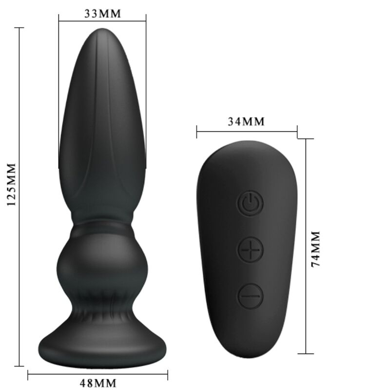MR PLAY - POTENTE VIBRATORE TELECOMANDO PLUG ANALE NERO – Tappi anali – foto 5