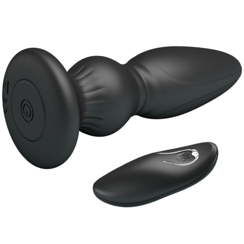 MR PLAY - POTENTE VIBRATORE TELECOMANDO PLUG ANALE NERO – Tappi anali – foto 3