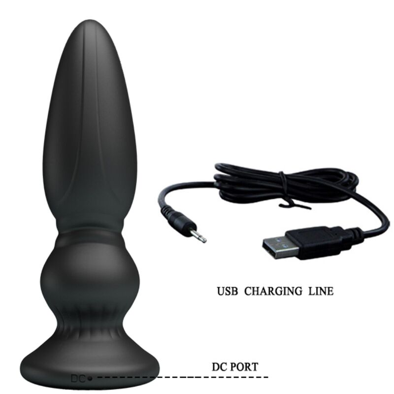 MR PLAY - POTENTE VIBRATORE TELECOMANDO PLUG ANALE NERO – Tappi anali – foto 6