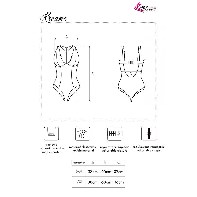 LIVCO CORSETTI FASHION - KREAME LC 90546 BODY NERO L/XL – Body – foto 5
