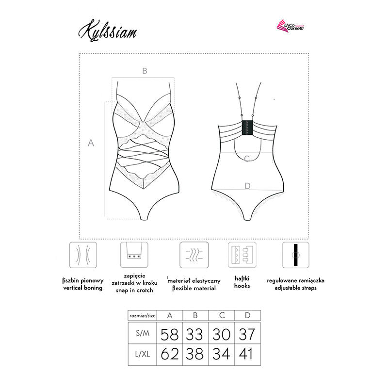 LIVCO CORSETTI FASHION - KYLSSIAM LC 90613 BODY NERO L/XL – Body – foto 6