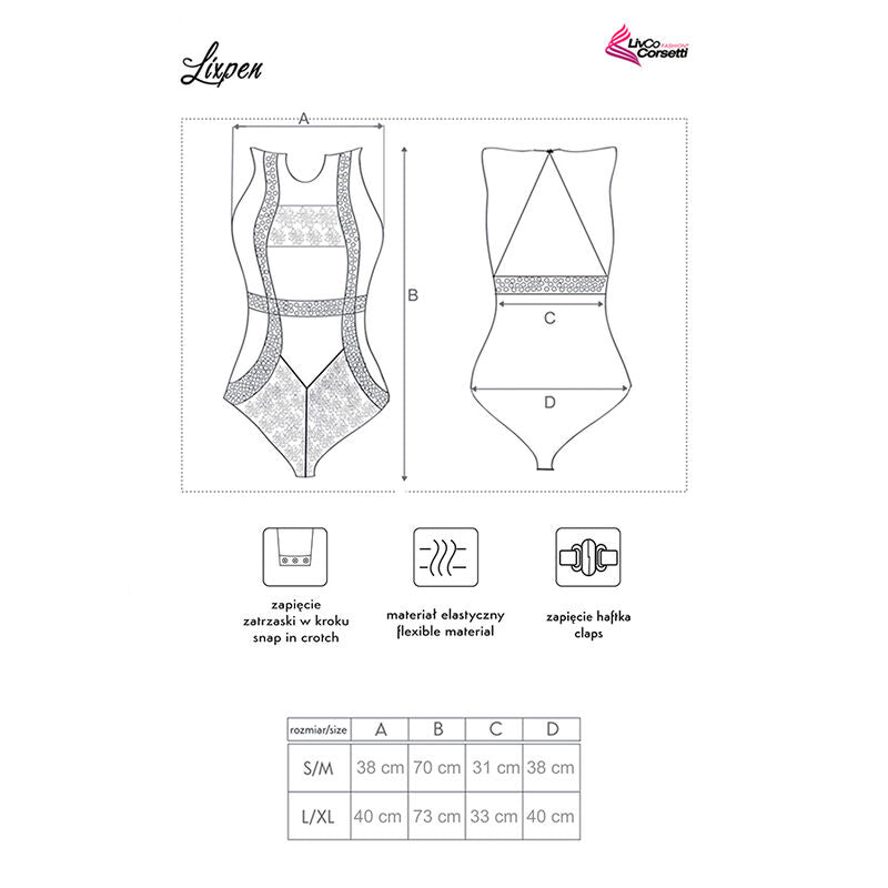 LIVCO CORSETTI FASHION - LIXPEN LC 90612 CORPO NERO L/XL – Body – foto 6