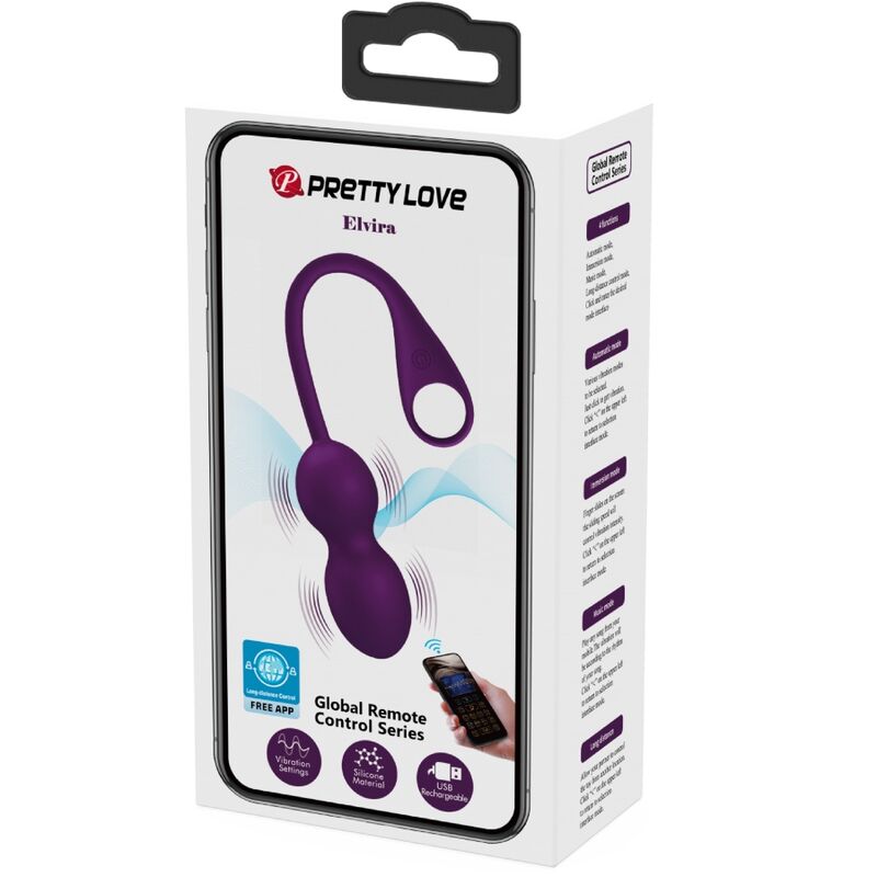 PRETTY LOVE - APP ELVIRA KEGEL BALLS TELECOMANDO VIOLA – Uova vibranti – foto 7