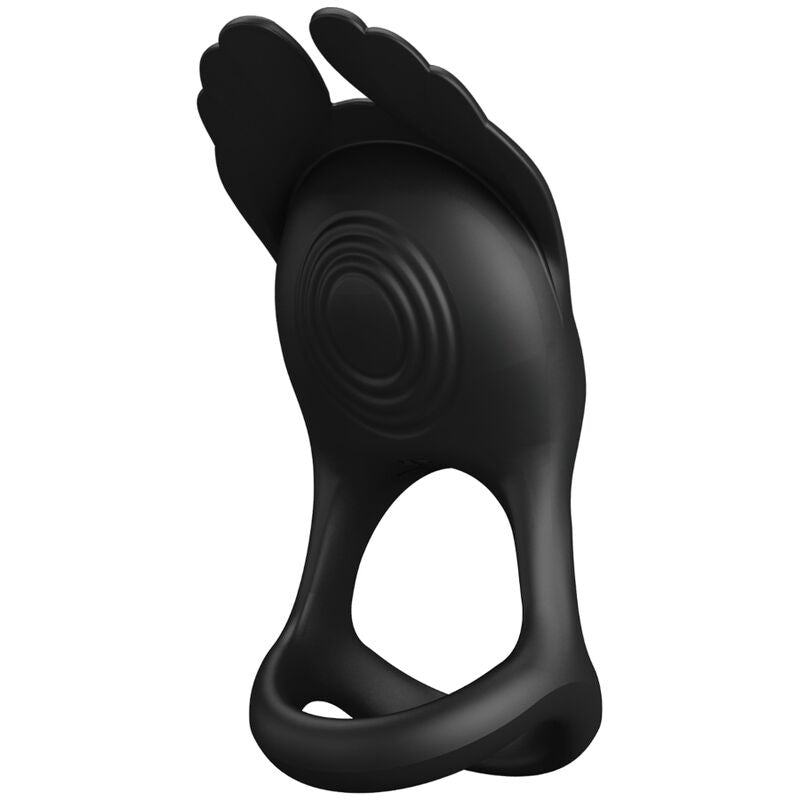 PRETTY LOVE - SILAS ANELLO PER PENE VIBRANTE 7 VIBRAZIONI IN SILICONE NERO – Cockring con vibrazione