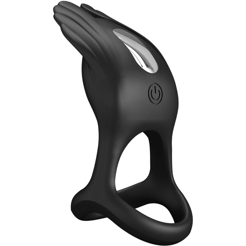 PRETTY LOVE - SILAS ANELLO PER PENE VIBRANTE 7 VIBRAZIONI IN SILICONE NERO – Cockring con vibrazione – foto 3