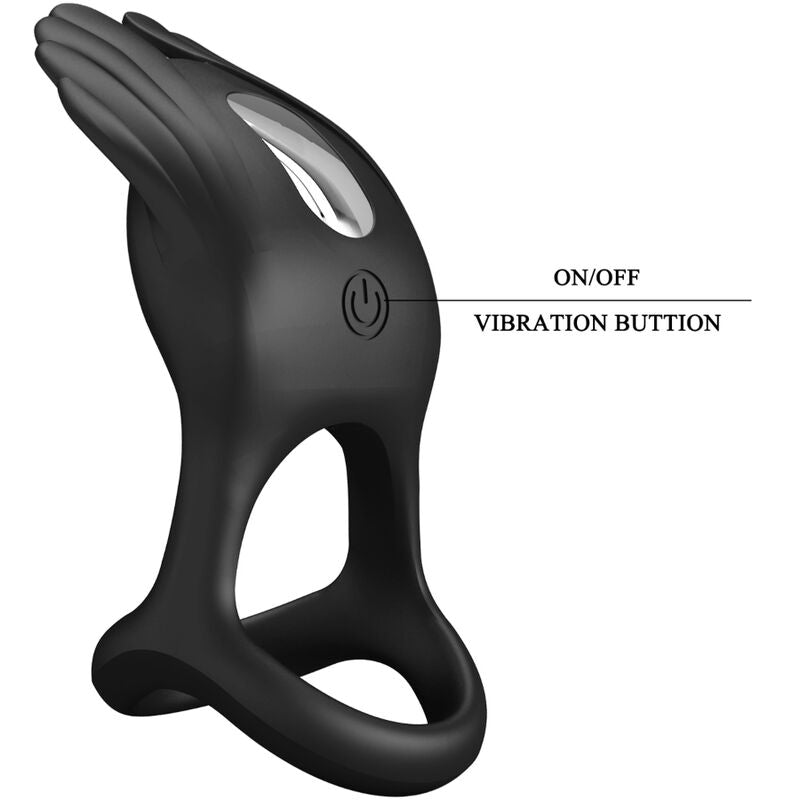 PRETTY LOVE - SILAS ANELLO PER PENE VIBRANTE 7 VIBRAZIONI IN SILICONE NERO – Cockring con vibrazione – foto 7