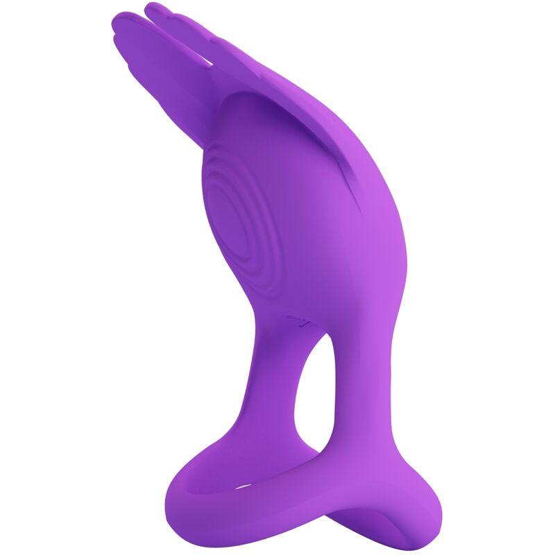 PRETTY LOVE - SILAS ANELLO PER PENE VIBRANTE 7 VIBRAZIONI IN SILICONE VIOLA – Cockring con vibrazione – foto 2