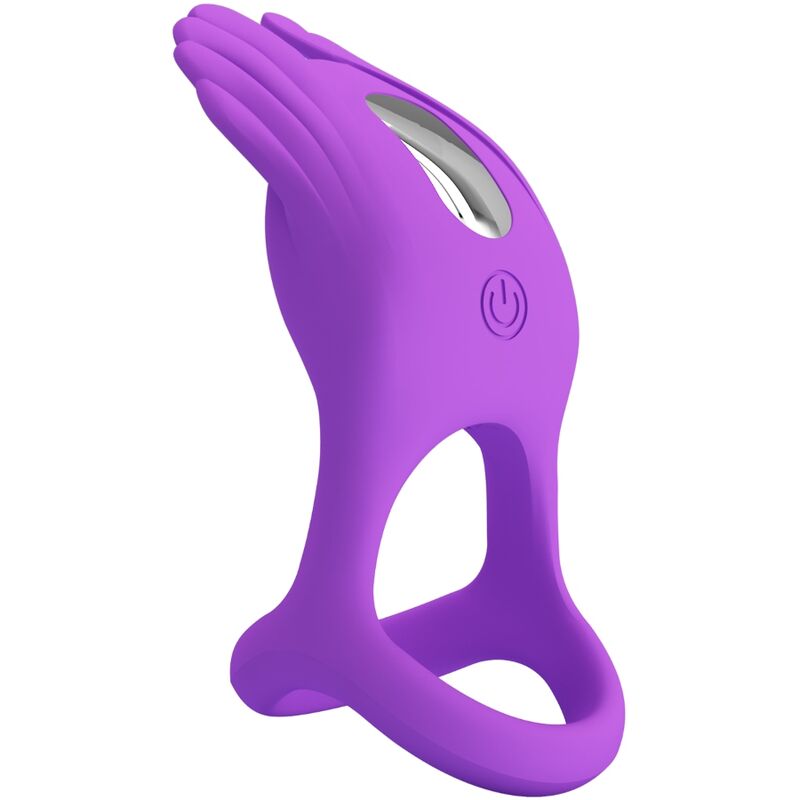 PRETTY LOVE - SILAS ANELLO PER PENE VIBRANTE 7 VIBRAZIONI IN SILICONE VIOLA – Cockring con vibrazione – foto 5