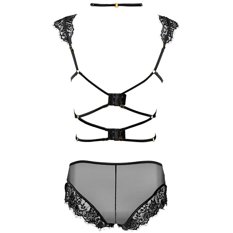LIVCO CORSETTI FASHION - PALMENOM LC 90614 REGGISENO + SLIP NERO – Reggiseno e slip – foto 4