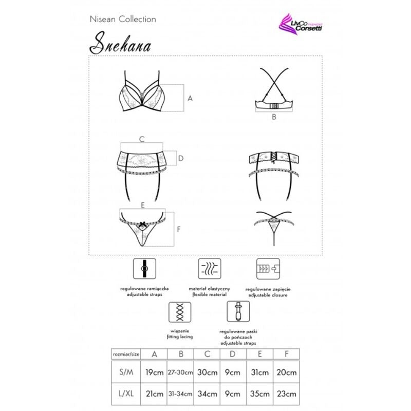 LIVCO CORSETTI FASHION - SNEHANA LC 90443 REGGISENO + REGGISENO + SLIP NERO – Babydoll con reggicalze – foto 7