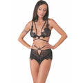 LIVCO CORSETTI FASHION - DREZNA LC 90733 REGGISENO + SLIP NERO L/XL – Reggiseno e slip