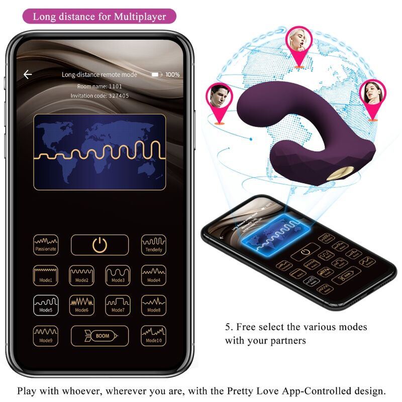 PRETTY LOVE - BILLY TELECOMANDO VIBRAZIONE VIOLA APP GRATUITA – Vibratori con APP – foto 11