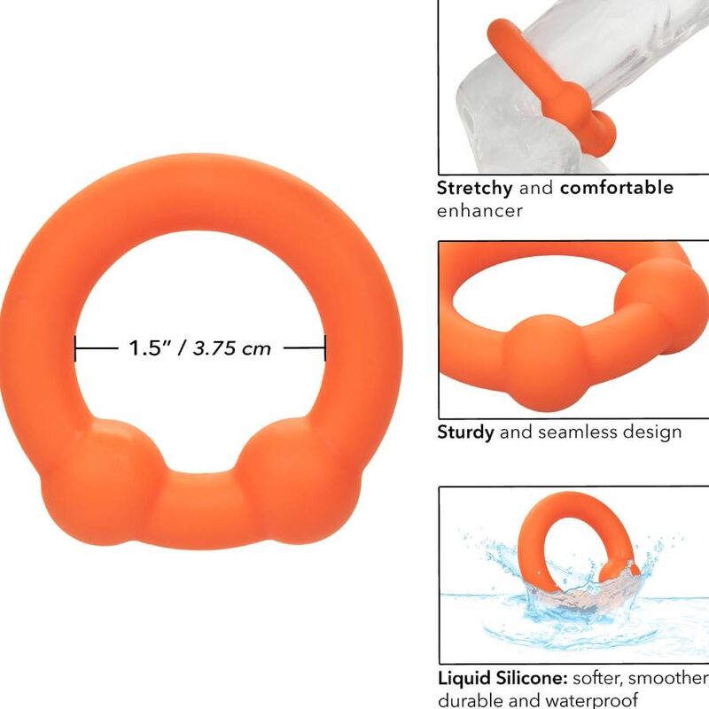 CALEXOTICS - ALPHA ANELLO DUAL BALL ARANCIONE – Cockring senza vibrazione – foto 7