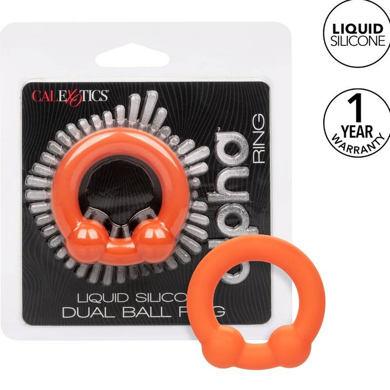 CALEXOTICS - ALPHA ANELLO DUAL BALL ARANCIONE – Cockring senza vibrazione – foto 2