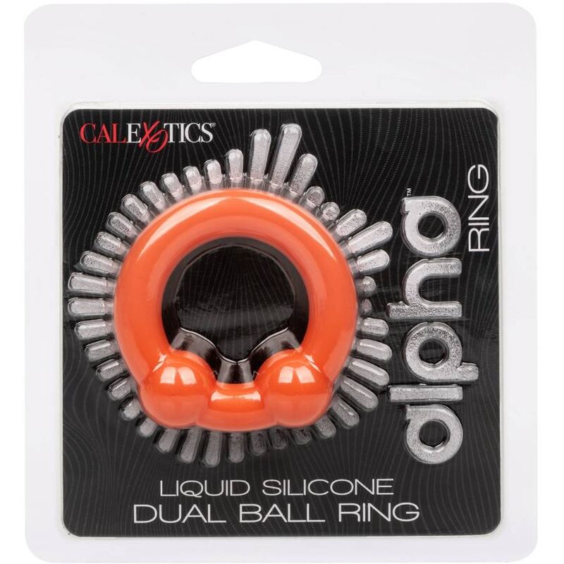 CALEXOTICS - ALPHA ANELLO DUAL BALL ARANCIONE – Cockring senza vibrazione – foto 3