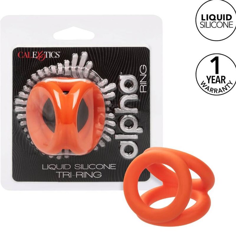CALEXOTICS - ALPHA TRI-RING ARANCIONE – Cockring senza vibrazione – foto 2