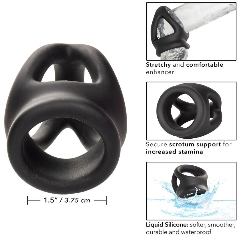 CALEXOTICS - ALPHA ANELLO DUAL CAGE NERO – Cockring senza vibrazione – foto 11