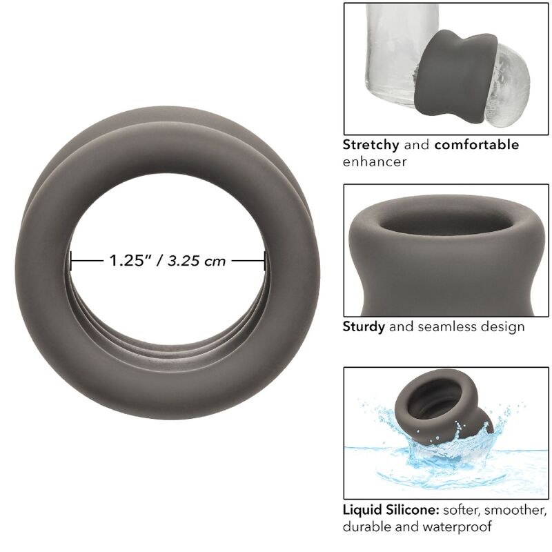 CALEXOTICS - ALPHA ANELLO ALLUNGABILE PER SCROTO NERO – Cockring senza vibrazione – foto 11
