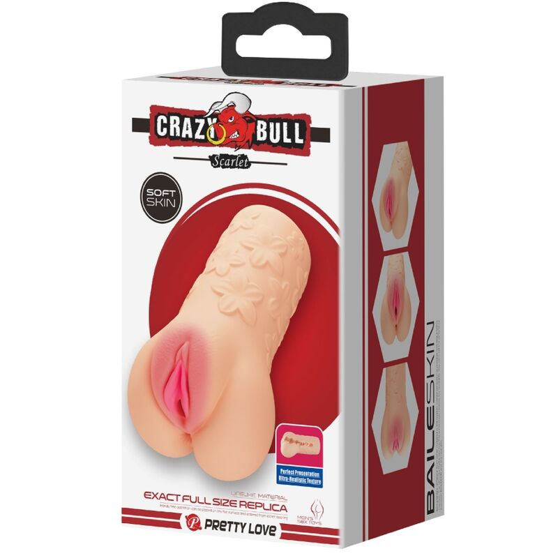 CRAZY BULL - MASTUBADOR A FORMA DI VAGINA SCARLATTO – Vagine senza vibrazioni – foto 8