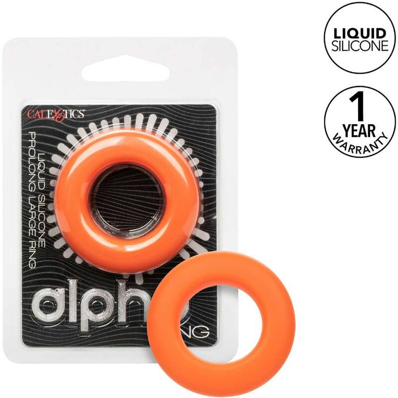 CALEXOTICS - ALPHA ANELLO GRANDE PROLONG ARANCIO – Cockring senza vibrazione – foto 2