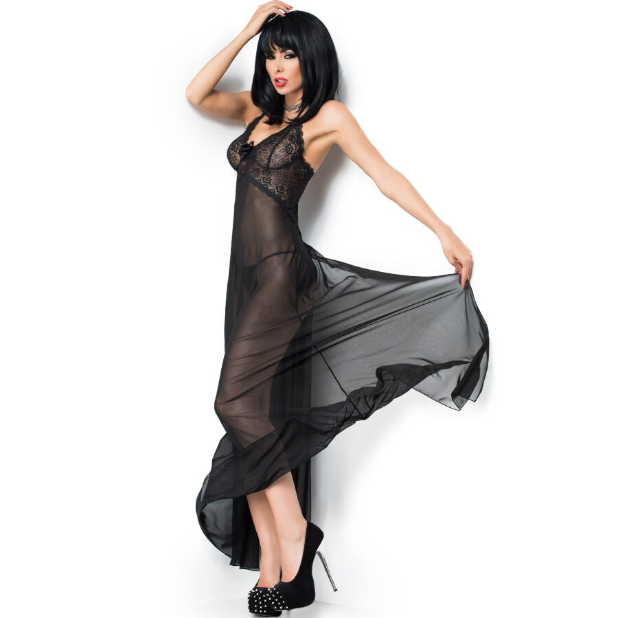CHILIROSE - CR 3883 BABYDOLL LUNGO NERO S/M – Babydoll – foto 3