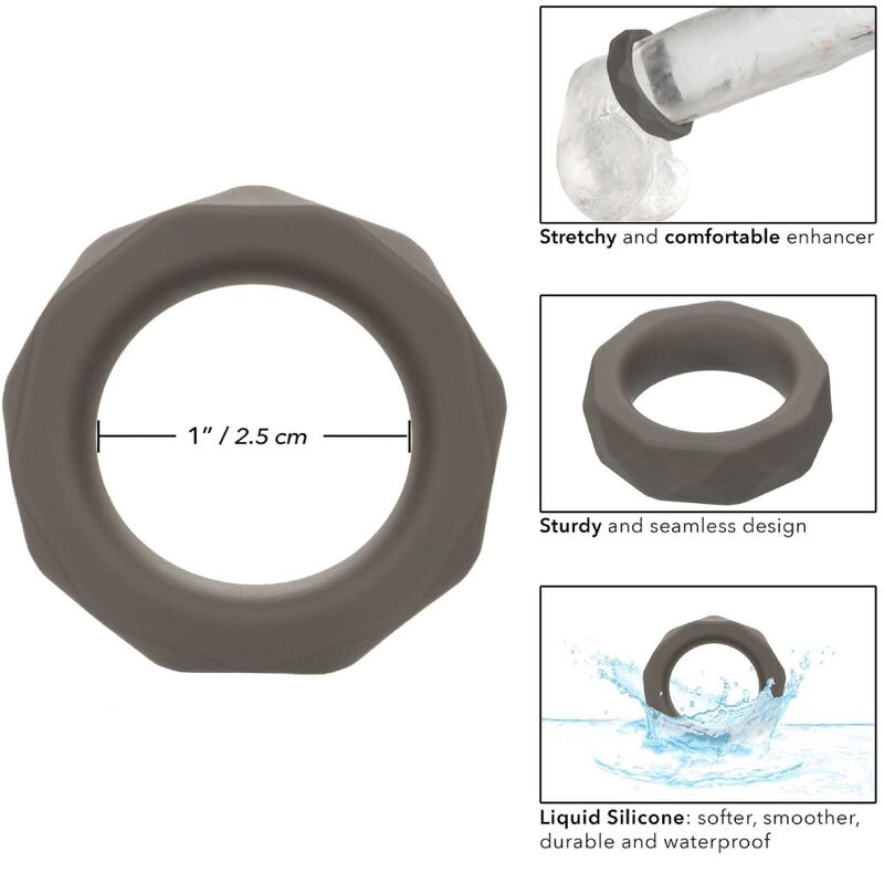 CALEXOTICS - ALPHA ANELLO PRISMATICO PROLONG GRIGIO – Cockring senza vibrazione – foto 8