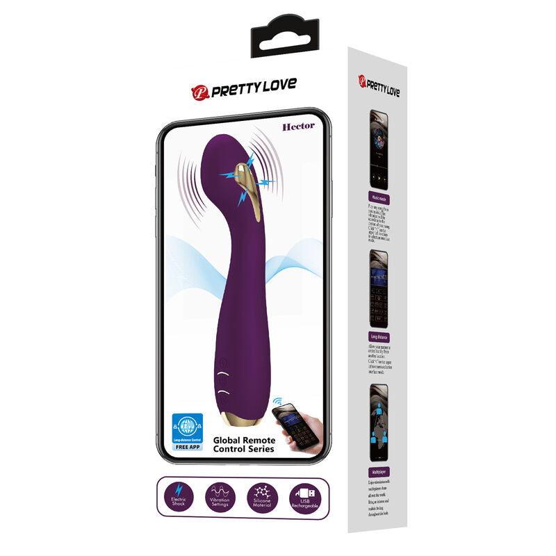 PRETTY LOVE - HECTOR VIBRATORE ELETTROSHOCK BY APP CONTROL VIOLA – Vibratori con APP – foto 7