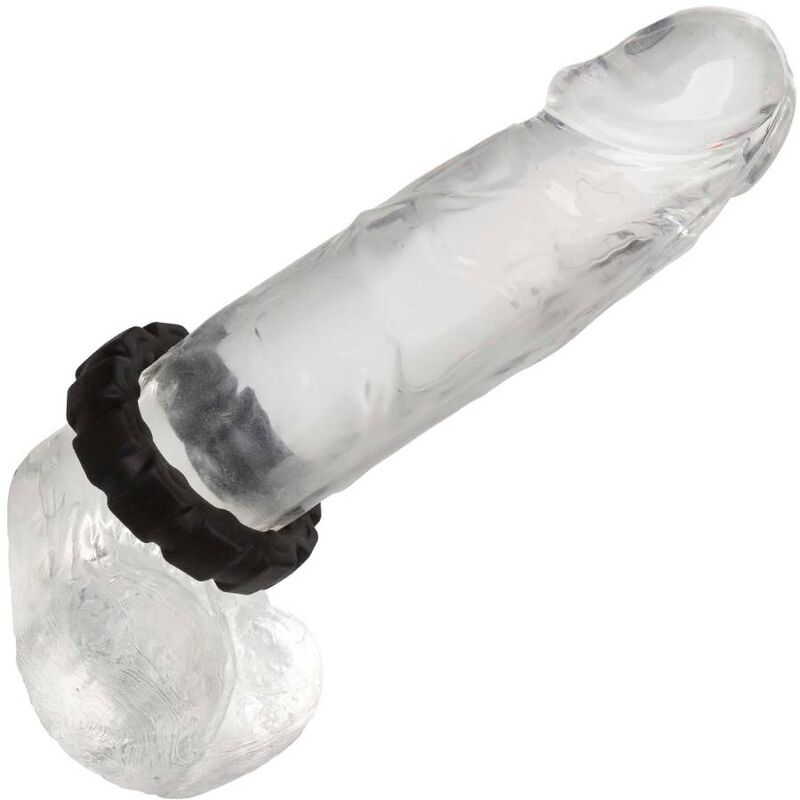 CALEXOTICS - ALPHA ANELLO BATTISTRADA PROLONG NERO – Cockring senza vibrazione