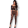 CHILIROSE - CR 4661 TOP E LEGGINS NERO S/M – Top e mutandine
