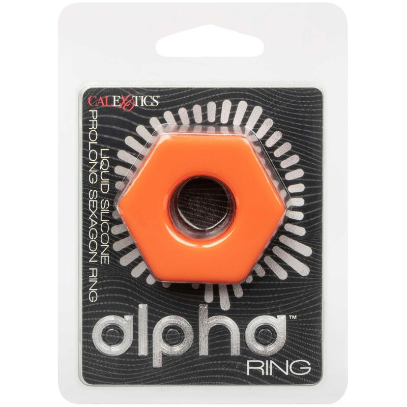 CALEXOTICS - ALPHA ANELLO PROLONG SEXAGON ARANCIONE – Cockring senza vibrazione – foto 3