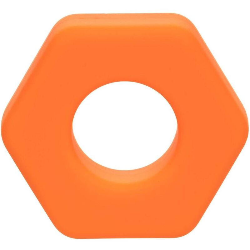 CALEXOTICS - ALPHA ANELLO PROLONG SEXAGON ARANCIONE – Cockring senza vibrazione – foto 4