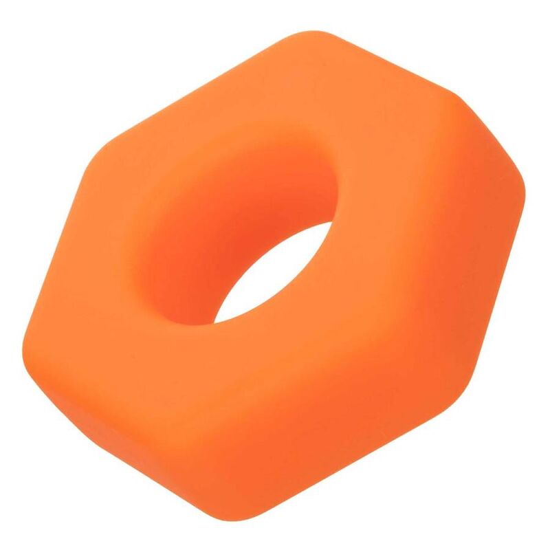CALEXOTICS - ALPHA ANELLO PROLONG SEXAGON ARANCIONE – Cockring senza vibrazione – foto 6