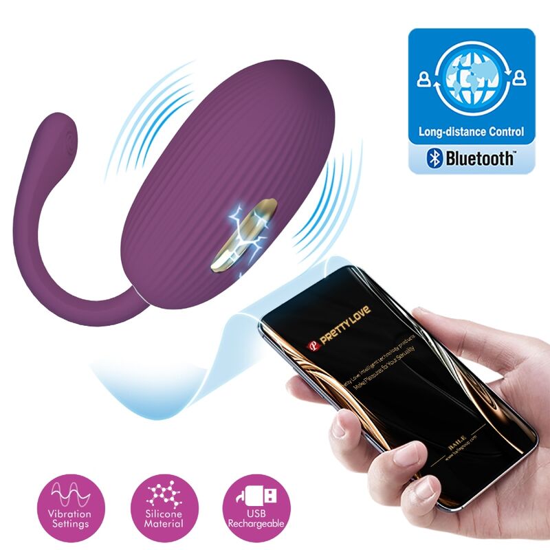 PRETTY LOVE - DOREEN UOVO VIBRANTE RICARICABILE VIOLA – Vibratori con APP