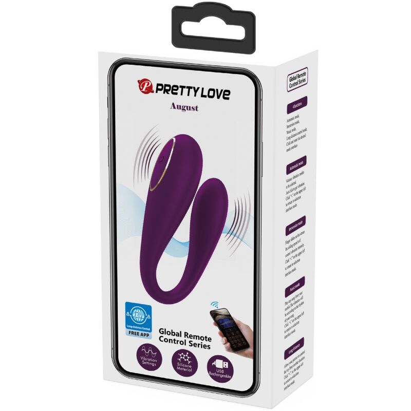 PRETTY LOVE - AUGUST VIBRATORE GLOBAL DOUBLE PLEASURE REMOTO – Vibratore per coppie UD – foto 7