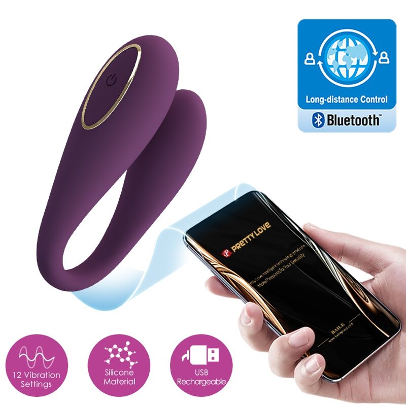 PRETTY LOVE - AUGUST VIBRATORE GLOBAL DOUBLE PLEASURE REMOTO – Vibratore per coppie UD