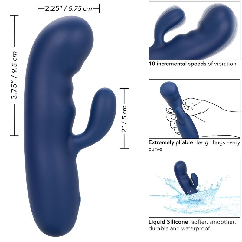 CALEXOTICS - CASHMERE SETA DUO BLU – Classici vibratori anali o vaginali – foto 9