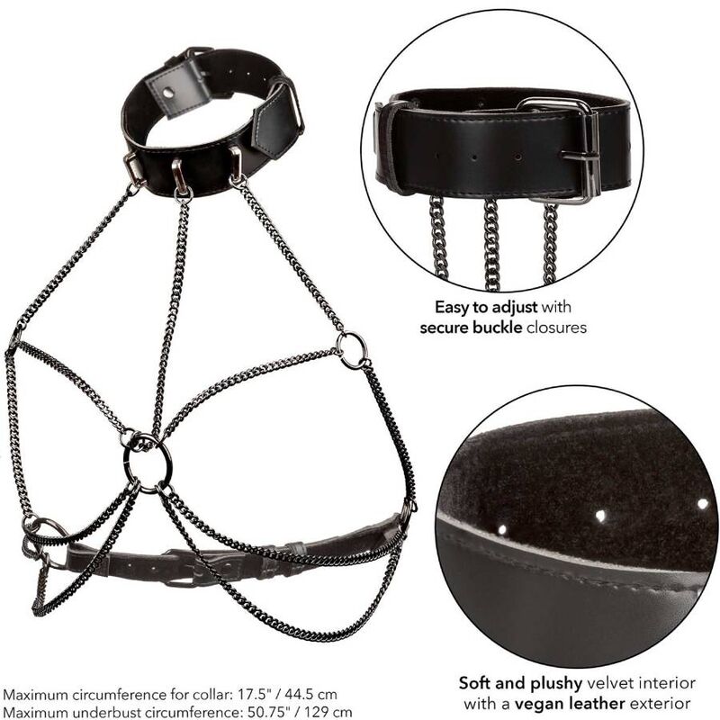 CALEXOTICS - EUPHORIA IMBRACATURA COLLETTO MULTI CATENA PLUS TAGLIA – Moda BDSM