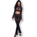 CHILIROSE - CR 4648 TOP E PANTALONE NERO S/L – Top e mutandine