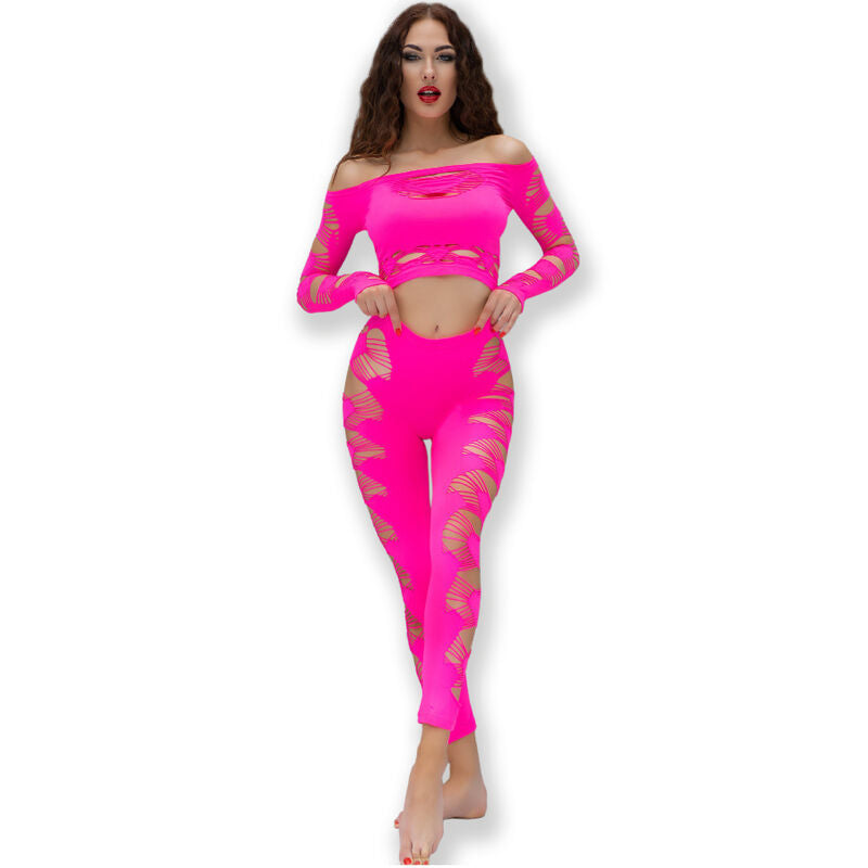 CHILIROSE - CR 4632 TOP E PANTALONE FUCSIA S/L – Top e mutandine