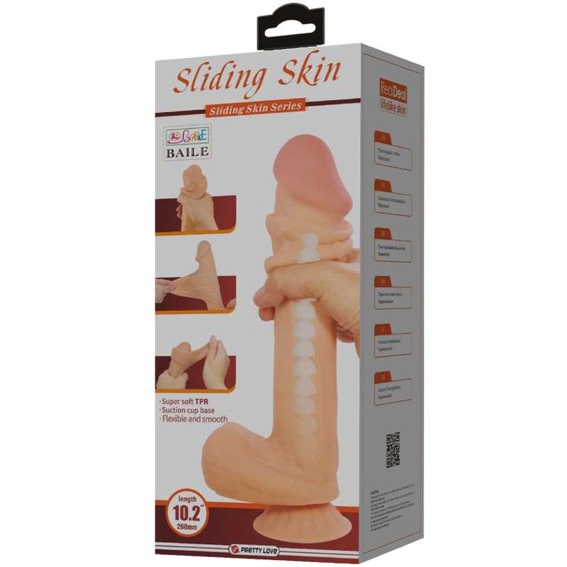 PRETTY LOVE - DILDO REALISTICO SLIDING SKIN SERIES CON VENTOSA SCORREVOLE DELLA PELLE FLESH 26 CM – Peni realistici – foto 7