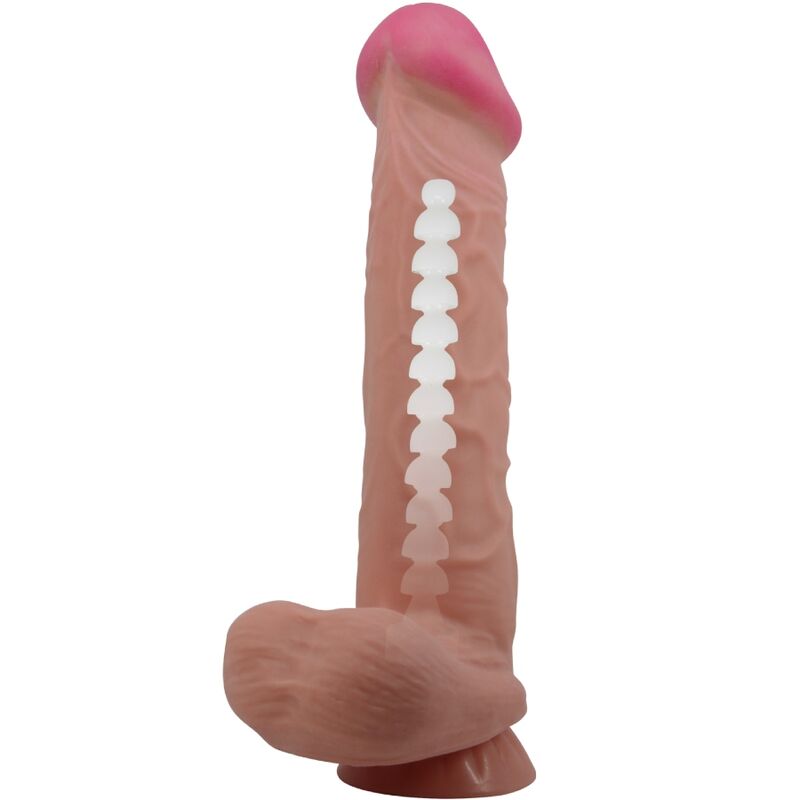 PRETTY LOVE - DILDO REALISTICO SLIDING SKIN SERIES CON VENTOSA SCORREVOLE DELLA PELLE MARRONE 26 CM – Falli senza vibrazioni – foto 5