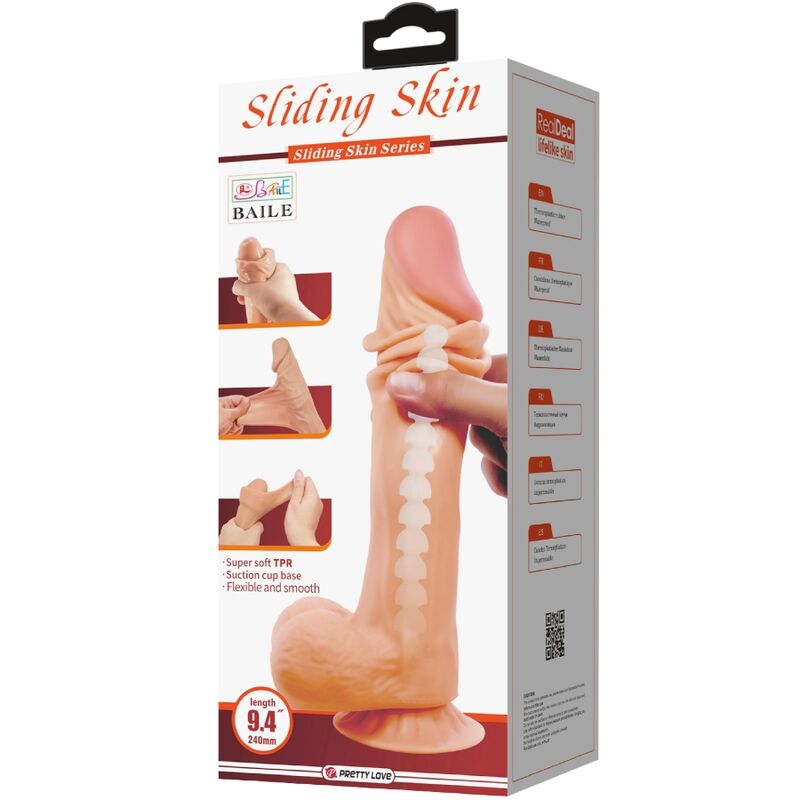 PRETTY LOVE - DILDO REALISTICO SLIDING SKIN SERIES CON VENTOSA SCORREVOLE DELLA PELLE 24 CM – Peni realistici – foto 6