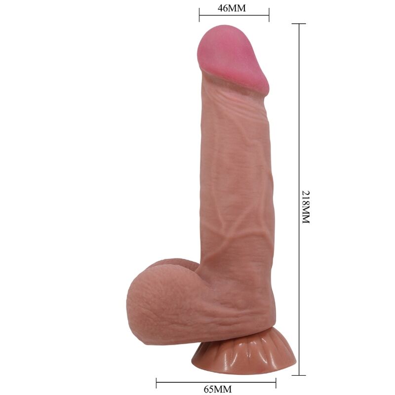PRETTY LOVE - DILDO REALISTICO SERIE SLIDING SKIN CON VENTOSA SCORREVOLE IN PELLE MARRONE 21,8 CM – Peni realistici – foto 6