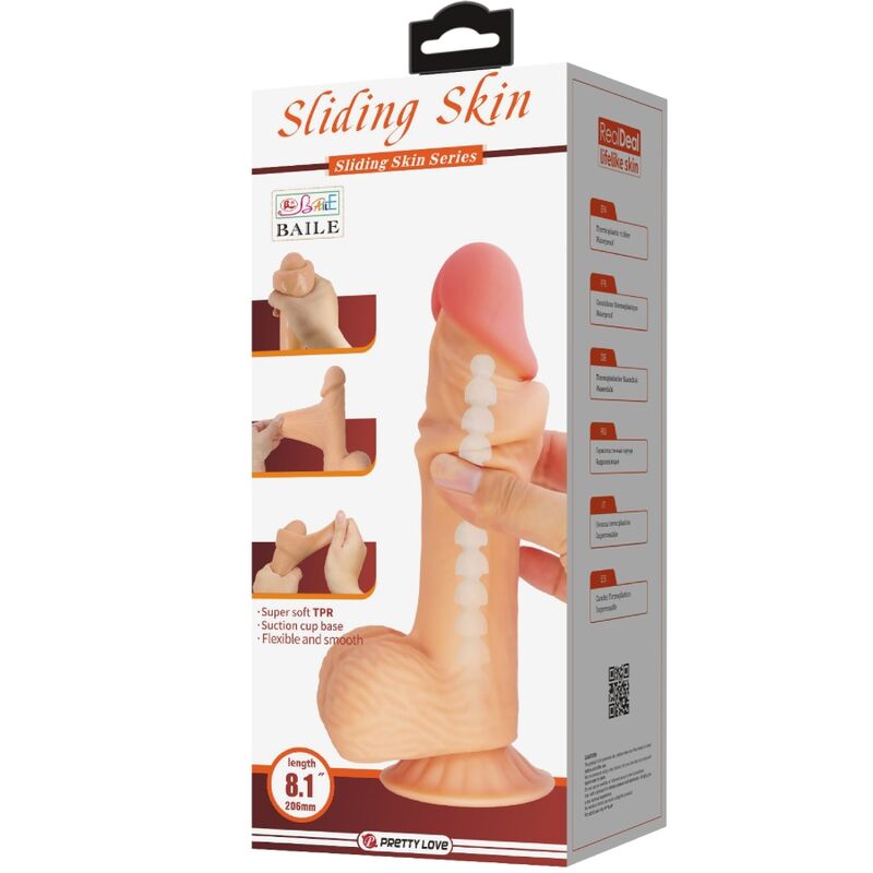 PRETTY LOVE - DILDO REALISTICO SLIDING SKIN SERIES CON VENTOSA SCORREVOLE DELLA PELLE 20,6 CM – Falli senza vibrazioni – foto 7