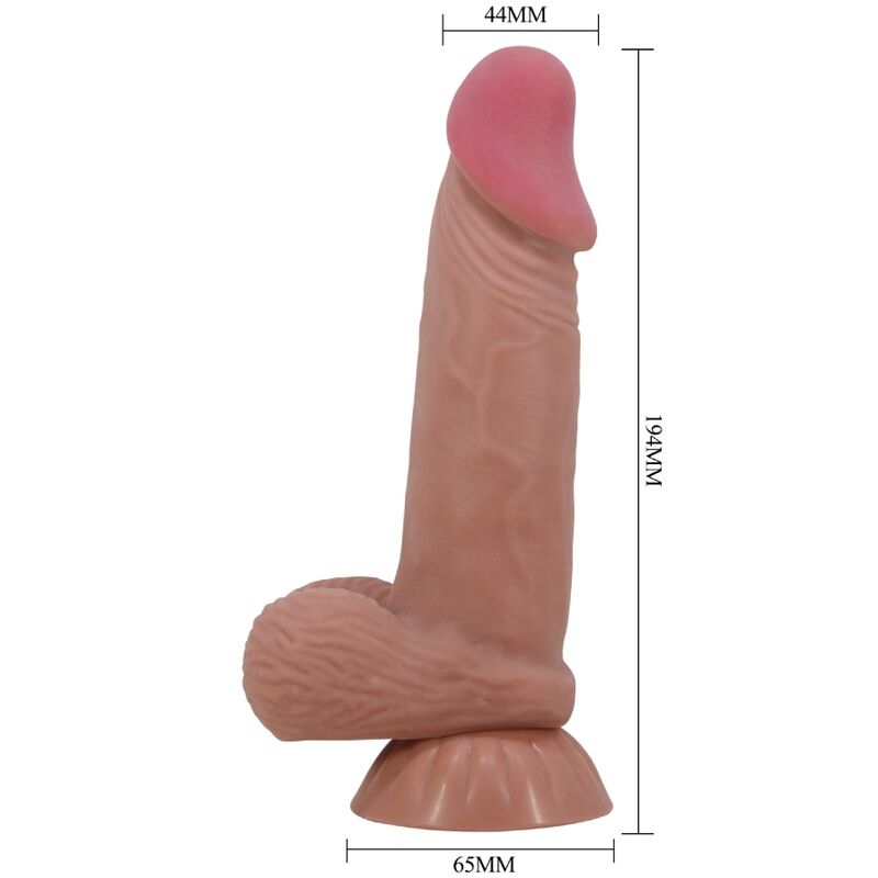 PRETTY LOVE - DILDO REALISTICO SERIE SLIDING SKIN CON VENTOSA SCORREVOLE IN PELLE MARRONE 19,4 CM – Peni realistici – foto 6